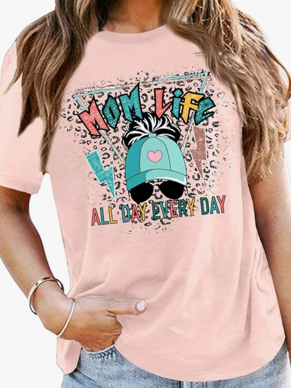 Chic Nation Pink 'Mom Life' Graphic Tee